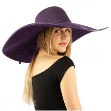 Summer Elegant Derby Big Super Wide Brim 8" Brim Floppy Sun Dress Hat Purple 26265011599 eb-59593369